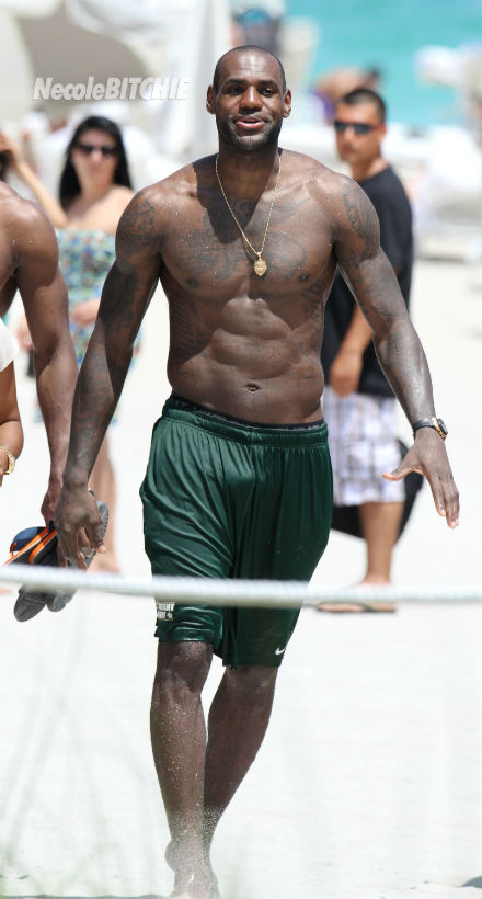Lebron And D Wade Stroll South Beach Together Shirtless Photos