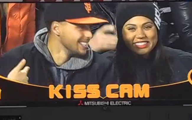 Steph Ayesha Curry On Kiss Cam Video Blacksportsonline