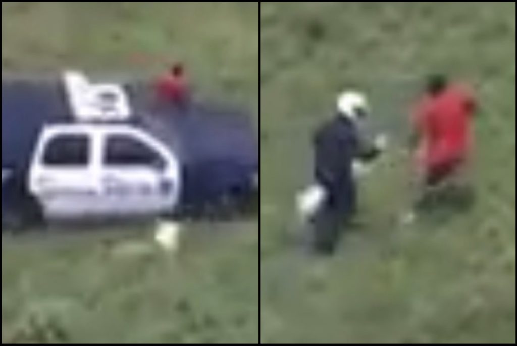 Robber Gets Run Over Then Cop Jumps Out Of Helicopter To Tackle Him