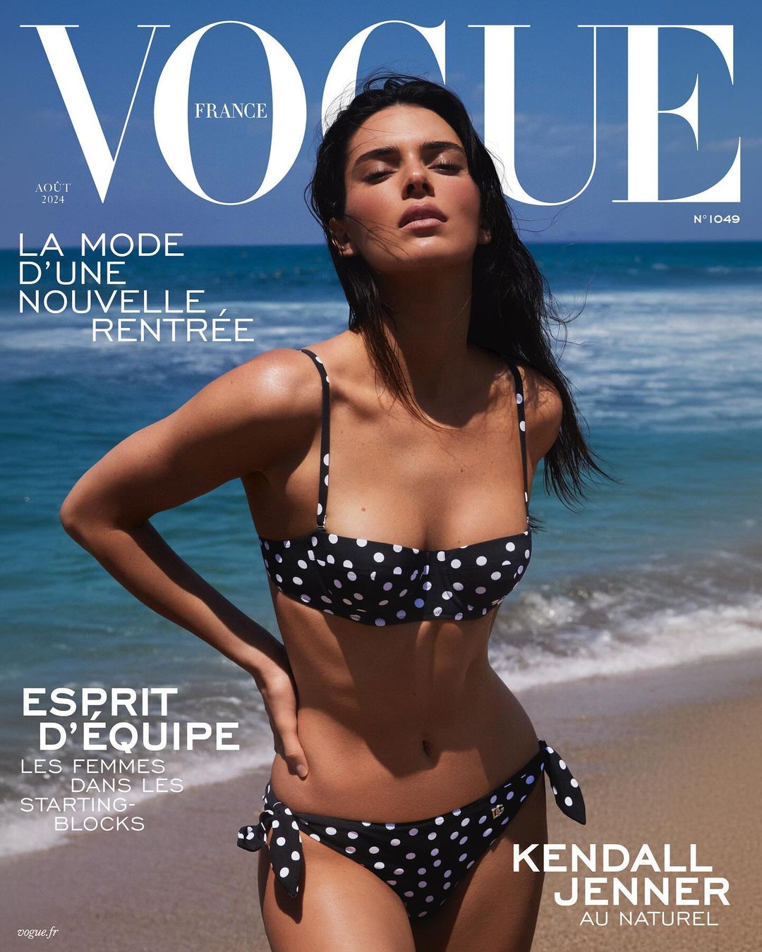 Kendall Jenner Poses In A Tiny Polka Dot Bikini On The Latest Vogue