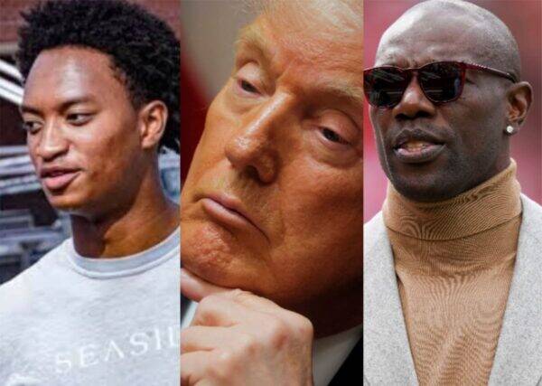 Triptych of three men: left a young man in a light gray sweatshirt, center a contemplative older man with his chin on his hand, right a man in sunglasses and a tan turtleneck.