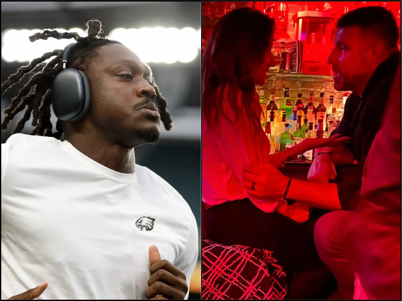 Close-up of a man wearing large over-ear headphones, looking to the side at a music event or DJ setup.