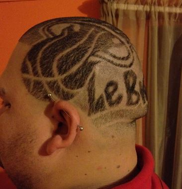 Male Fan Gets LeBron James’ Name Cut Into the Back of His Head (Photo ...