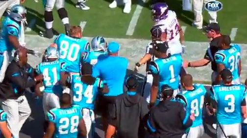 Video: Percy Harvin and Captain Munnerlyn Get Into Fight on the Bench ...