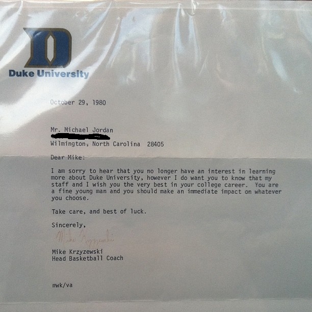 Mike Krzyzewski's Letter to Michael Jordan After He Chose UNC over Duke  (Photo) – BlackSportsOnline