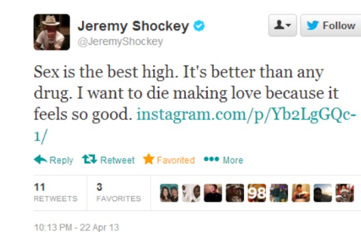 black sports online jeremy shockey tweet