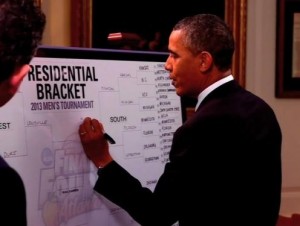 Barack Obama fills out bracket.