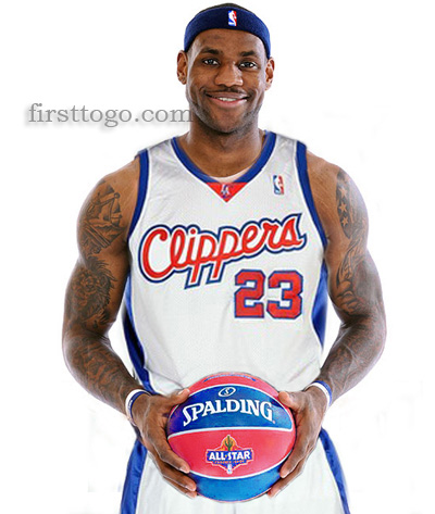 lebron james in a clippers jersey