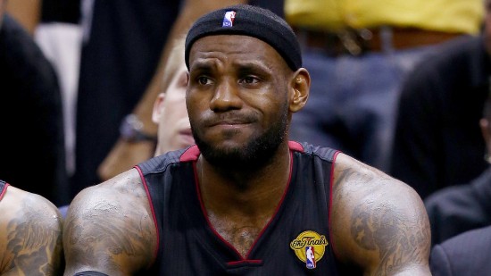 Lebron James Sad On Bench During Game 5 Of 2014 Nba Finals Lebron James Sad On Bench During Game 5 Of 2014 Nba Finals