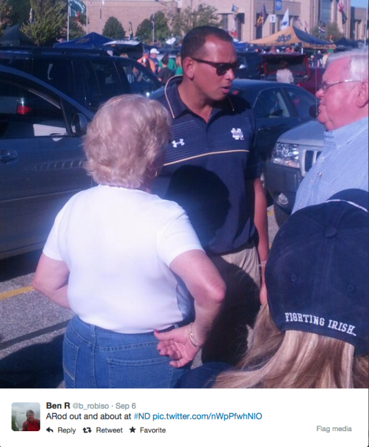 A-Rod Goes To Notre Dame Game
