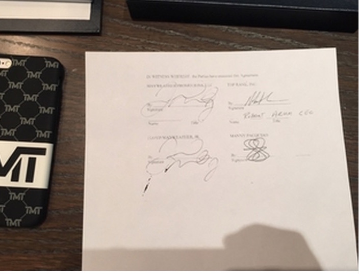 Mayweather Signed Contract