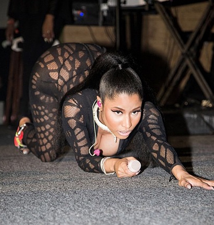 Nicki Minaj performed at a Super Bowl party last night and just her outfit ...