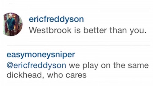 Kevin durant calls fan dickhead