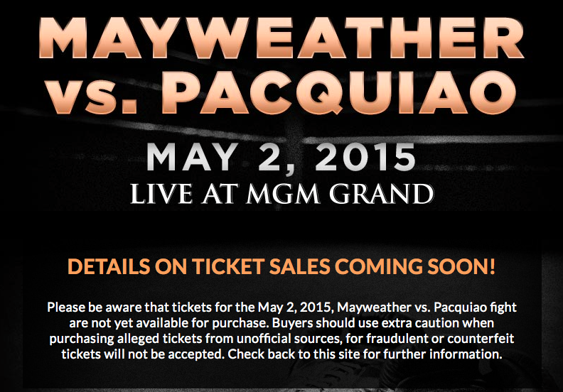 Mayweather Pacquiao Tickets
