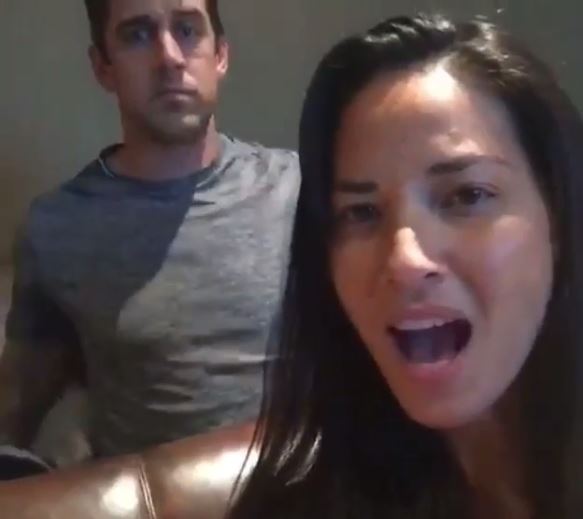 Aaron Rodgers and Olivia Munn.