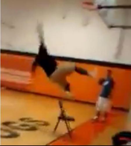 Guy Tries To Dunk Off Chair And Fails Miserably Video Blacksportsonline