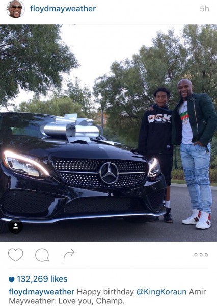 Floyd Mayweather and son