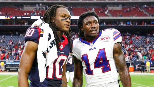 DeAndre Hopkins and Sammy Watkins trade jerseys after the game