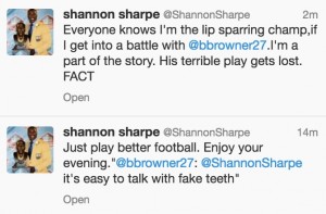 Brandon Browner Tweets About Shannon Sharpe's Fake Teeth ...