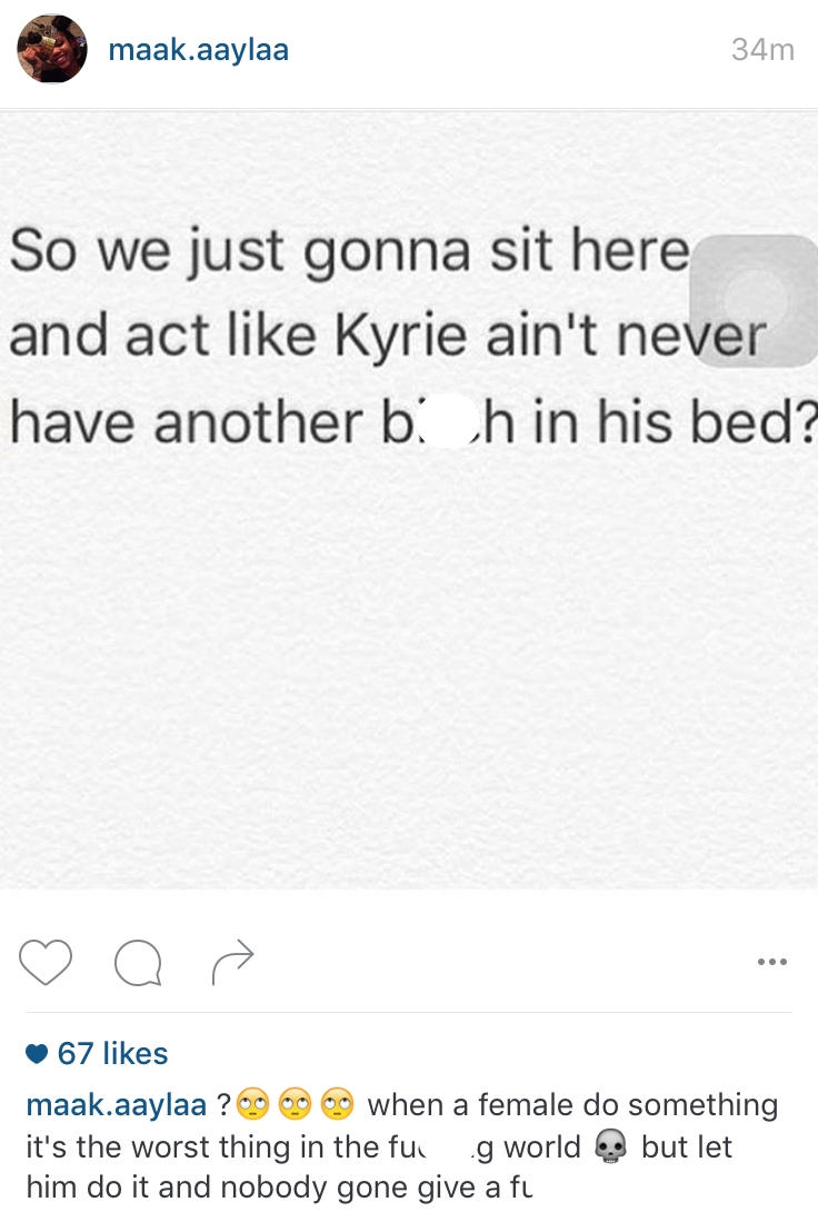 kyrie cheated on
