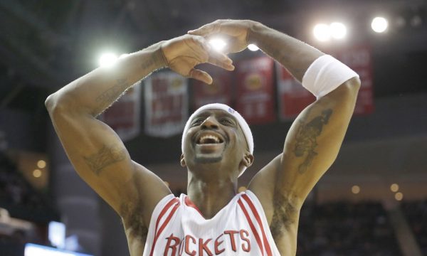 Mar 25, 2016; Houston, TX, USA; Houston Rockets guard Jason Terry (31) reacts form the court against the Toronto Raptors in the second half at Toyota Center. The Rockets won 112-109. Mandatory Credit: Thomas B. Shea-USA TODAY Sports