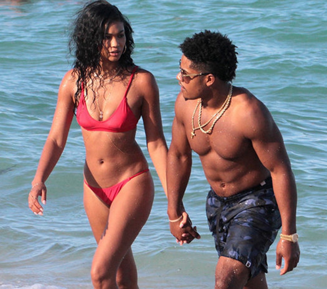 Chanel Iman & Giants WR Sterling Shepard Hit The Beach in Miami (Photos