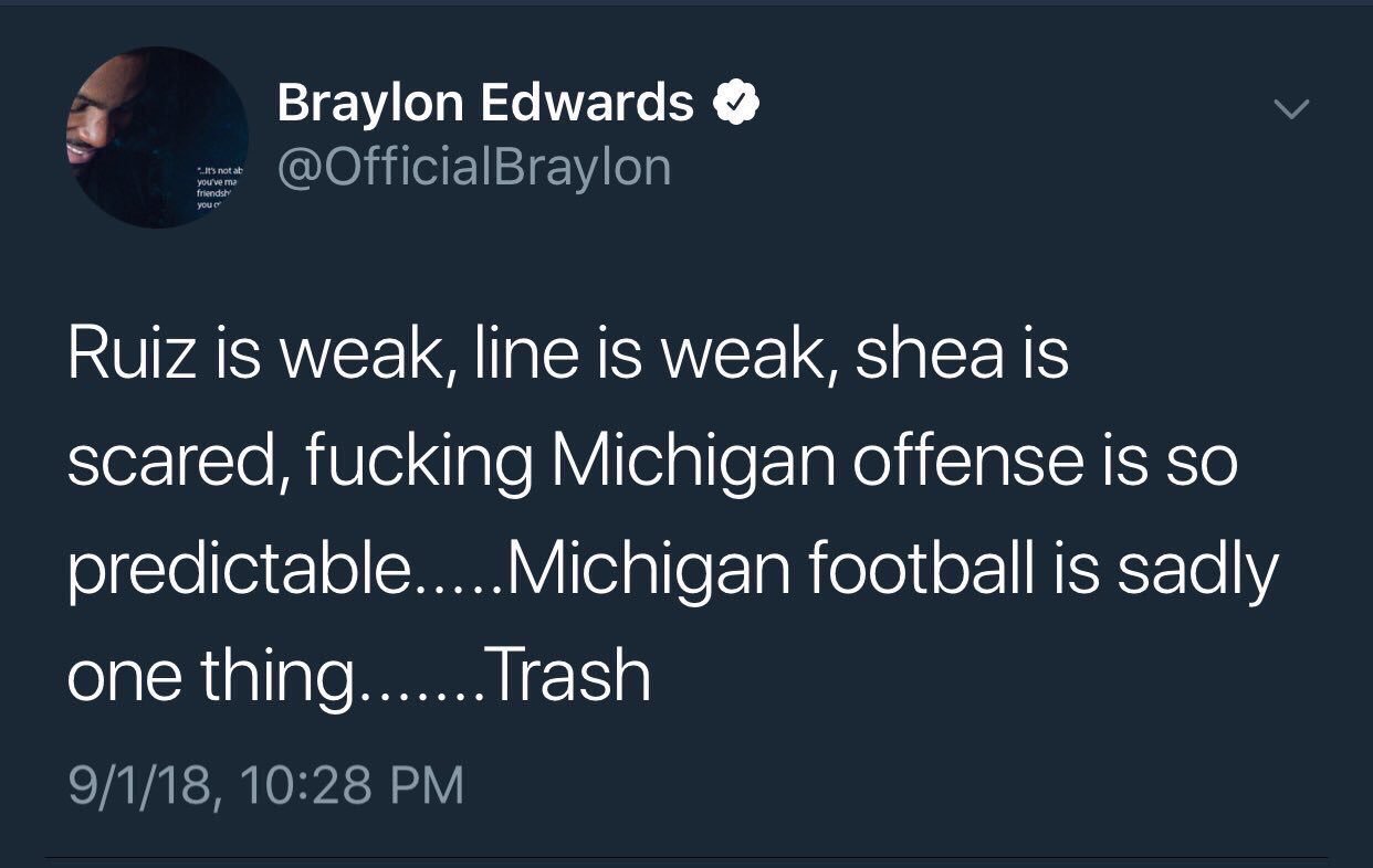 Braylon Edwards Tweet