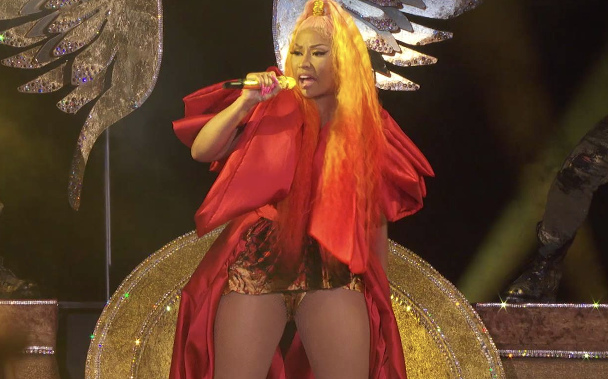 Nicki Minaj is unbothered after a wardrobe malfunction during her performan...