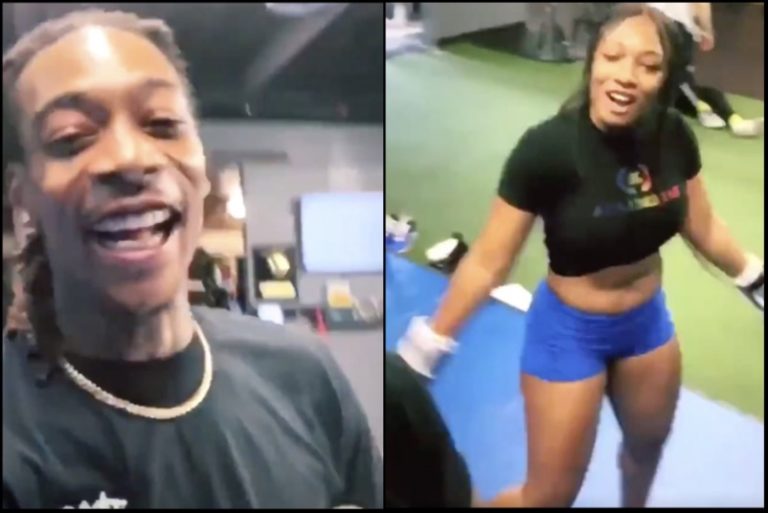 Video Wiz Khalifa Fakes Laughs to Try to Impress Megan Thee Stallion ... picture