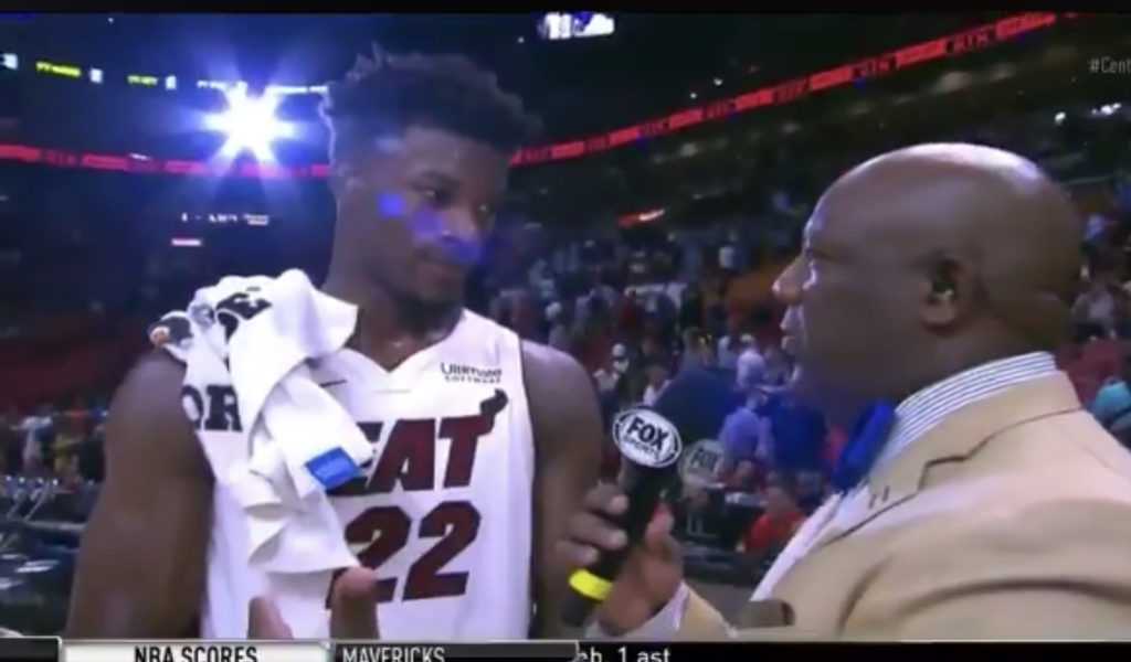 Video: Jimmy Butler Runs Off During Post Game Interview 