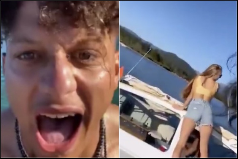 Video: Watch Patrick Mahomes, Travis Kelce and Their GFs Celebrate Mahomes'  New Contract By Having a Boat Party On Lake Tahoe - BlackSportsOnline