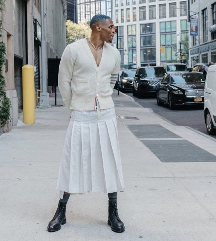 Russell Westbrook Goes Viral For Wearing a Skirt for GQ Photoshoot –  BlackSportsOnline