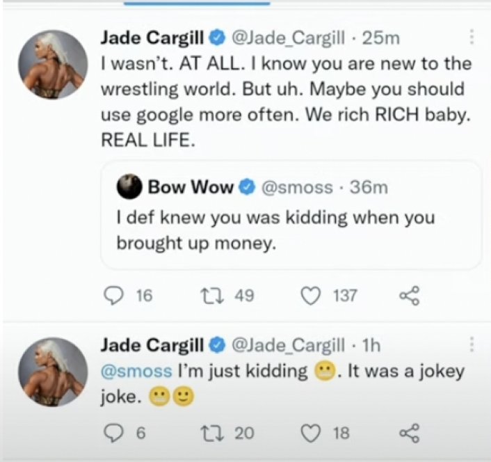 AEW Wrestler Jade Cargill Curves Bow Wow For Asking Her Out and Calls Him  Broke - BlackSportsOnline