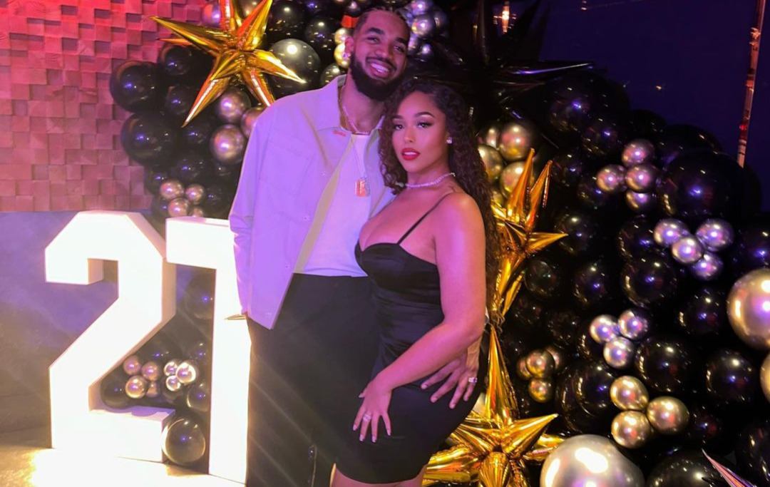 Watch Jordyn Woods Gift Karl-Anthony Towns a Diamond Ring And A Huge Iced-out Chain For His Birthday