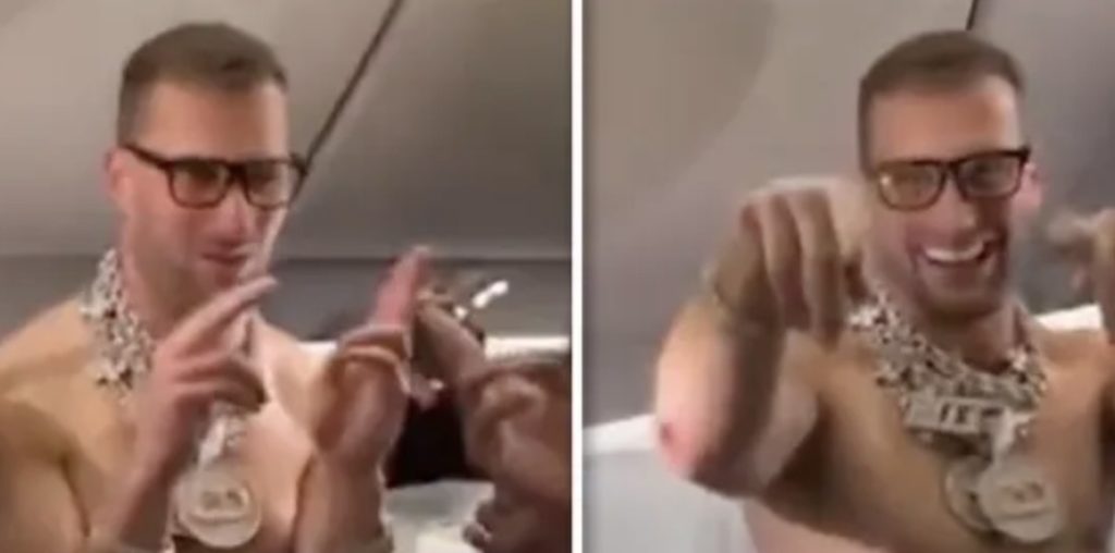 Kirk Cousins Goes Viral After Dancing On Plane Shirtless With Chains Around  His Neck Following Win Against Former Team