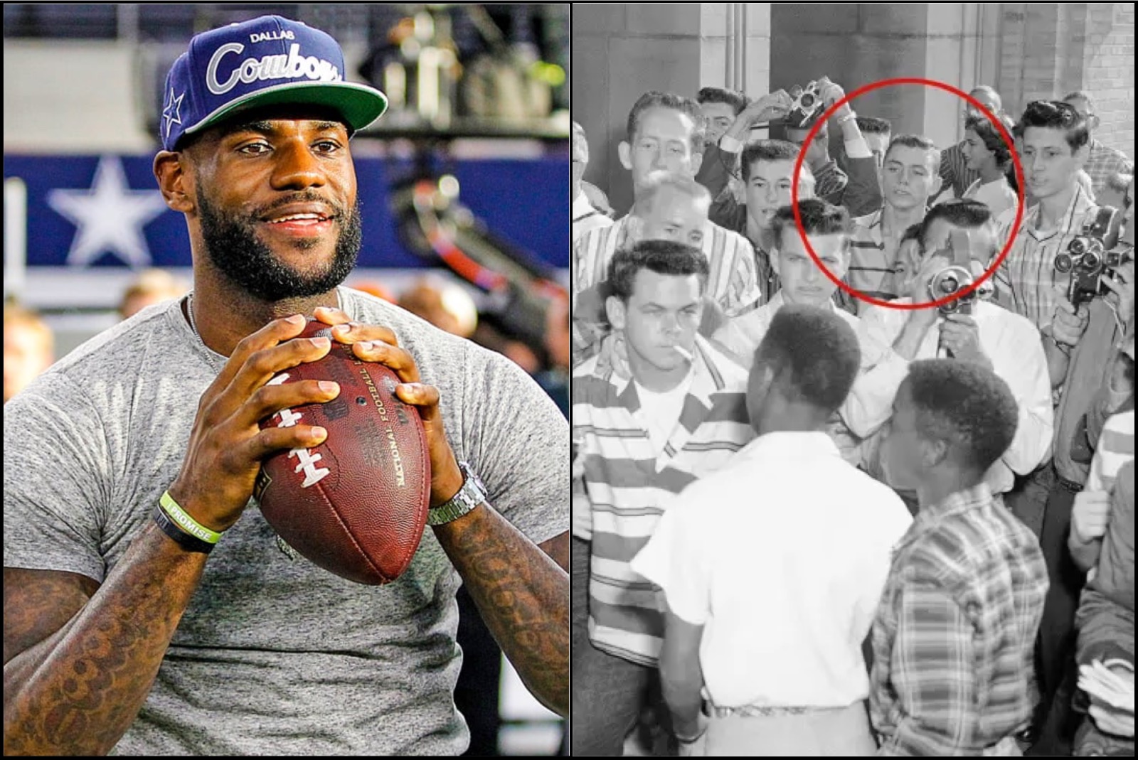 LeBron James Questions Media on Why They Didn’t Ask Him About Jerry Jones Photos Blocking Black Kids From Entering His High School