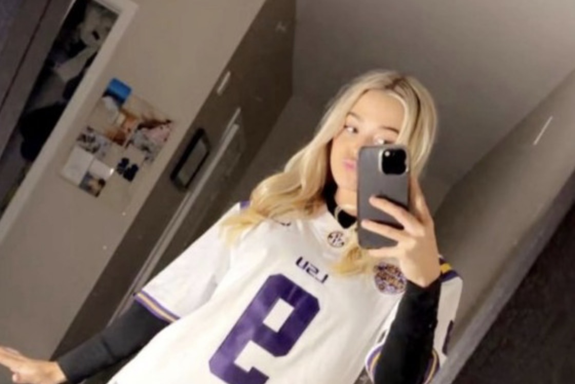 Olivia Dunne Goes Bottomless Showing Off Thighs in LSU Joe Burrow Jersey Photos
