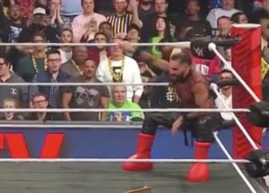 Watch WWE Superstar Seth Rollins Join The Big Red Boot Craze and Stomp Out The Miz
