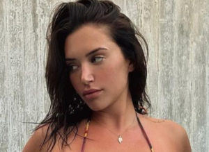 Anastasia Karanikolaou Shows Off Her Curves In A Skimpy Floral Print Bikini