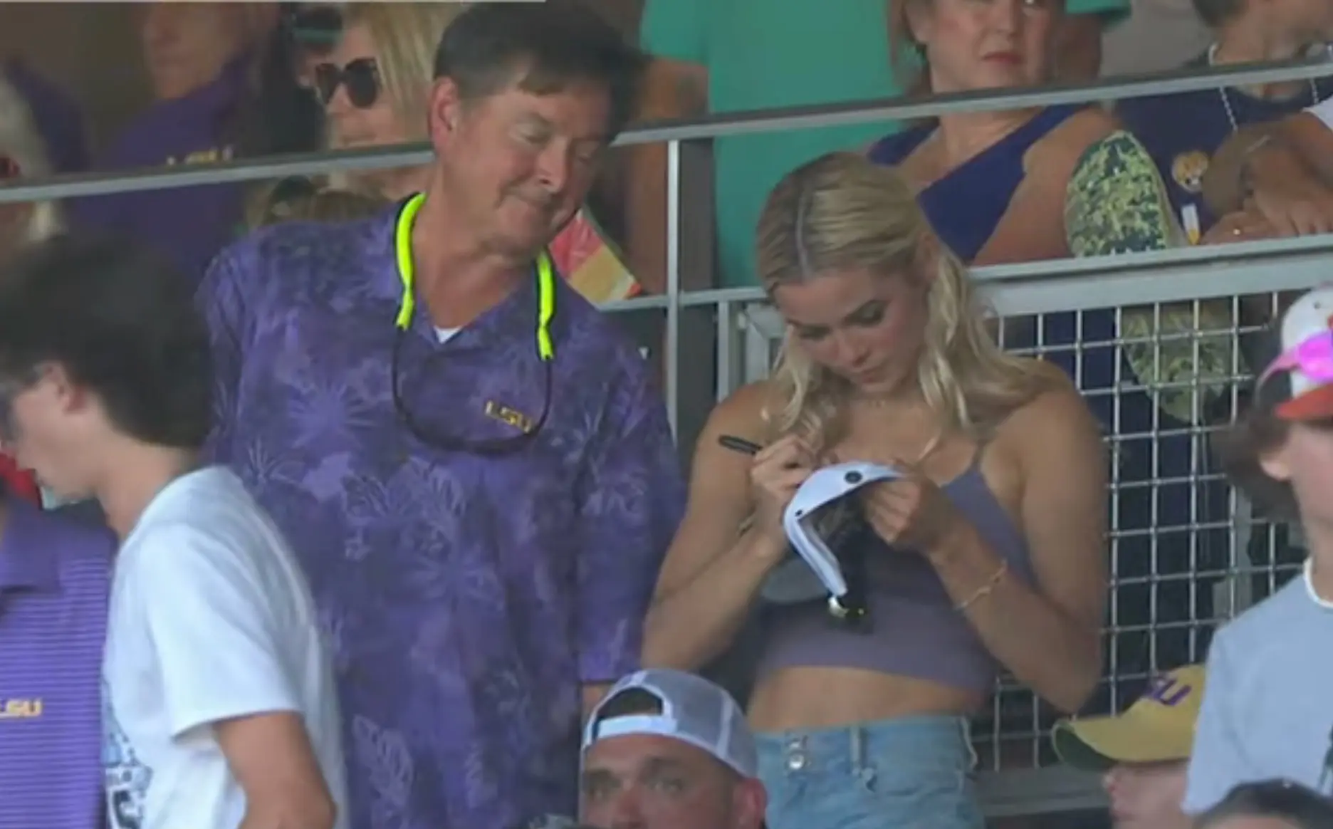 Olivia Dunne Signs Autographs and Has All The Boys Checking Out Her Crop Top at LSU Baseball Game