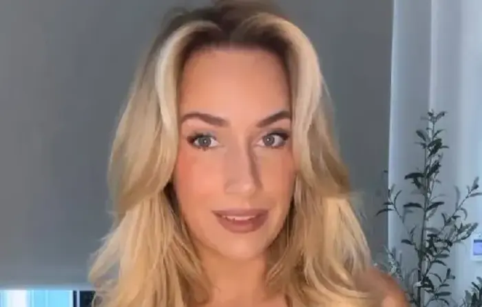 Paige Spiranac Shows Off Her Boobs In Red Hot Low Cut Dress