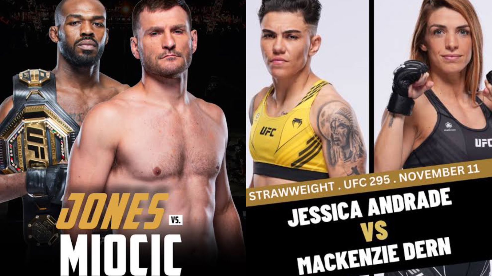 Jessica Andrade vs Mackenzie Dern Added To UFC 295- More About Jon Jones vs Stipe Miocic Fight Card
