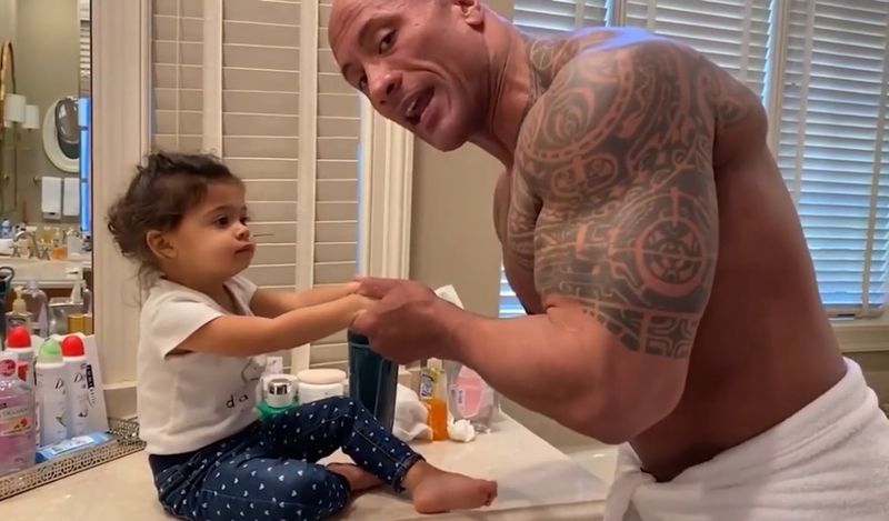 Dwayne Johnson AKA The Rock Shares Adorable Video of Him Being a Father, Netizens React - BlackSportsOnline