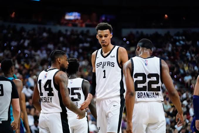 Wembanyama of the Spurs is looking to guide San Antonio to the NBA playoffs during his first season in the league