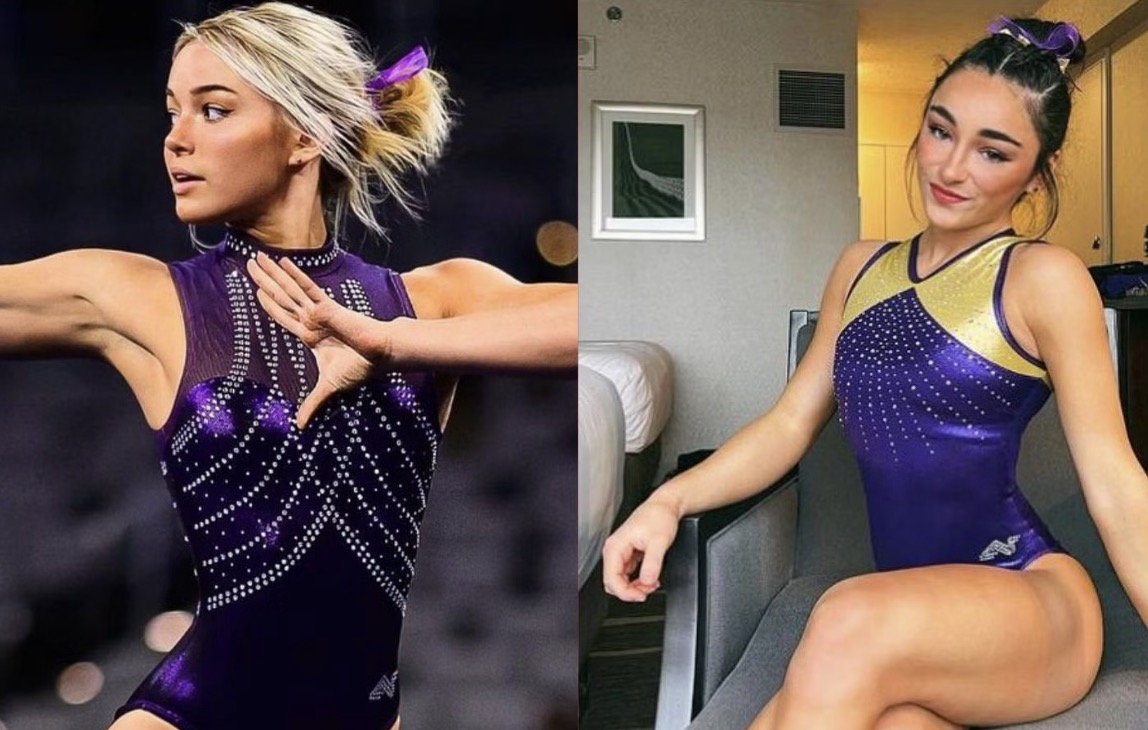 Gymnasts and Besties Olivia Dunne and Elena Arenas Show Off Long Legs and Curves During LSU Picture Day