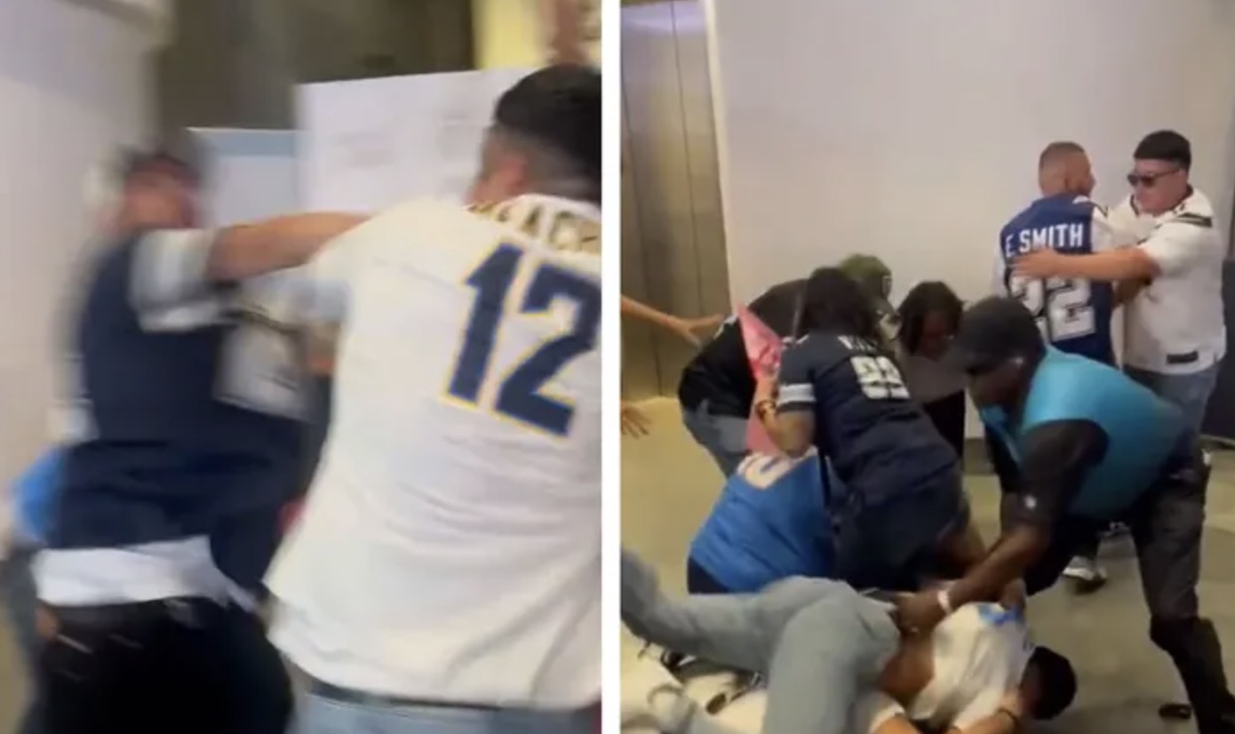 Video of Chargers and Cowboys Fans Brawling During Monday Night Football at Sofi Stadium