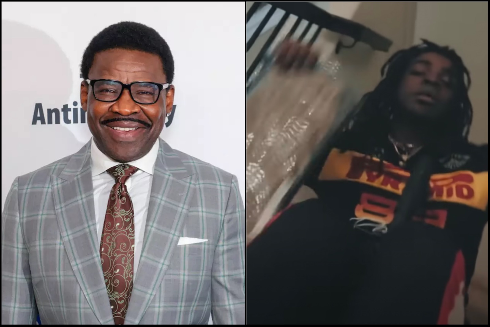 Michael Irvin Call Out His Rapper Son Tut Tarantino For Lying About Being a Gangsta and Living in Hood