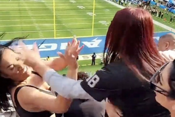 Fight Breaks Out Between Chargers and Raiders Fans at SoFi Stadium