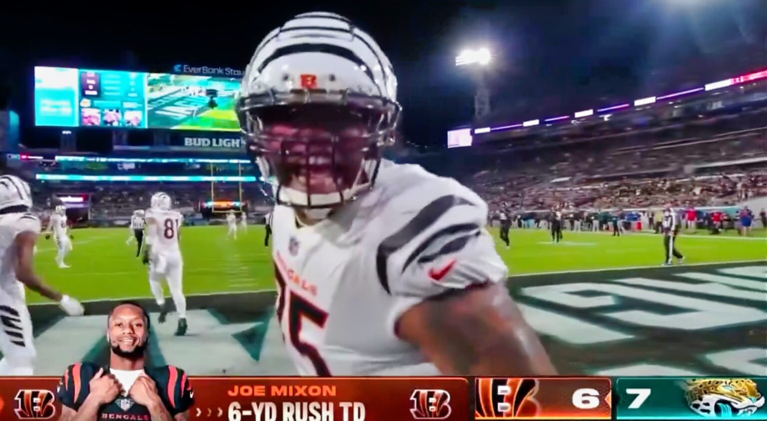 During the TD Celebration on MNF, a Bengals Player Screams Offensive Words Into the Camera for the Entire Country to Hear (VIDEO)