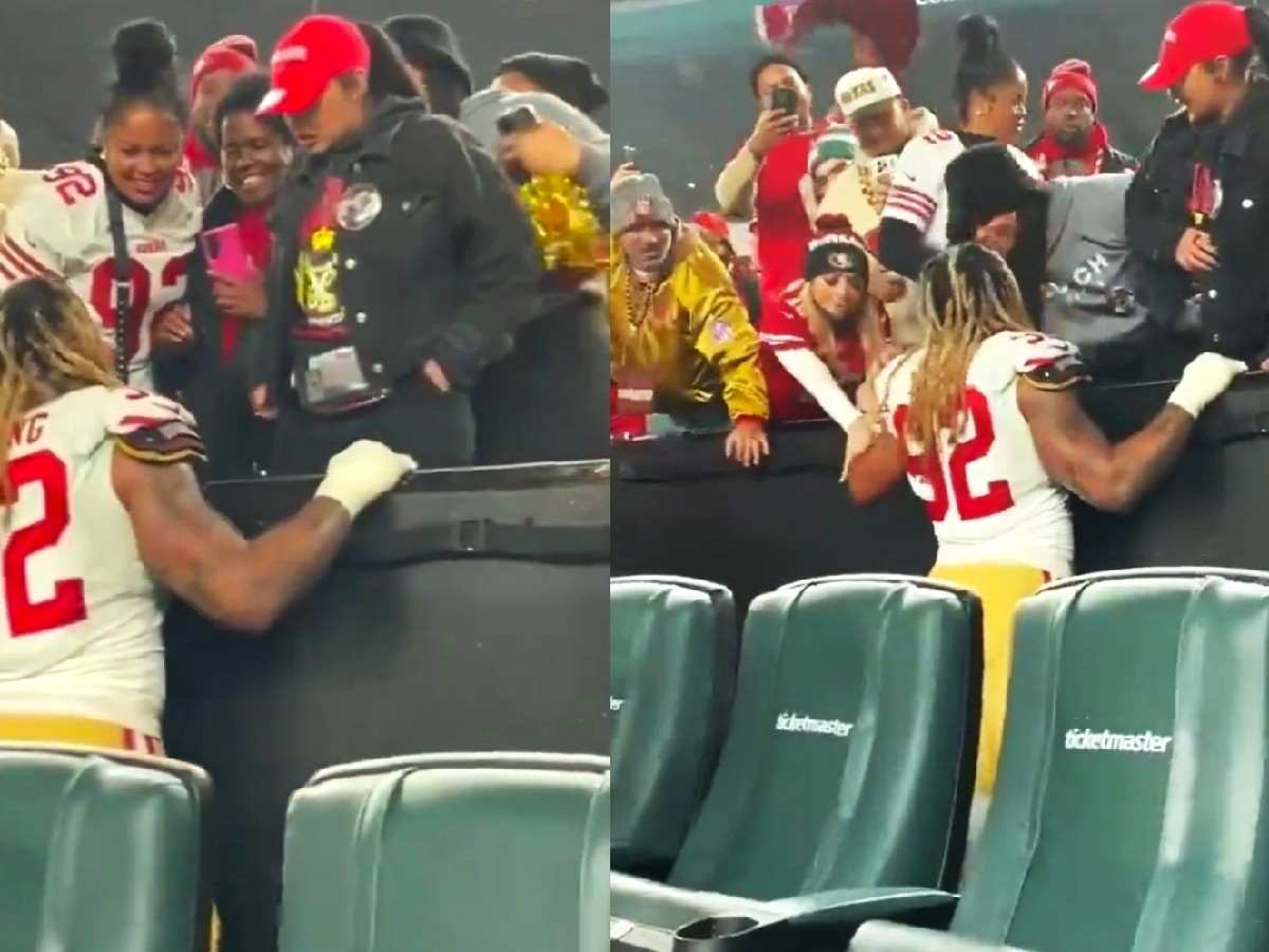 After the Eagles Game, a Blonde 49ERS Fan Received Backlash for Her Embarrassing Encounter With Chase Young (VIDEO)